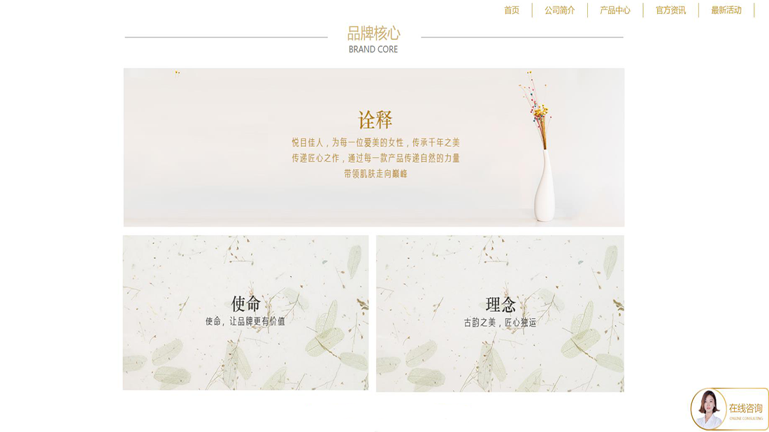 美妆护肤网站案例