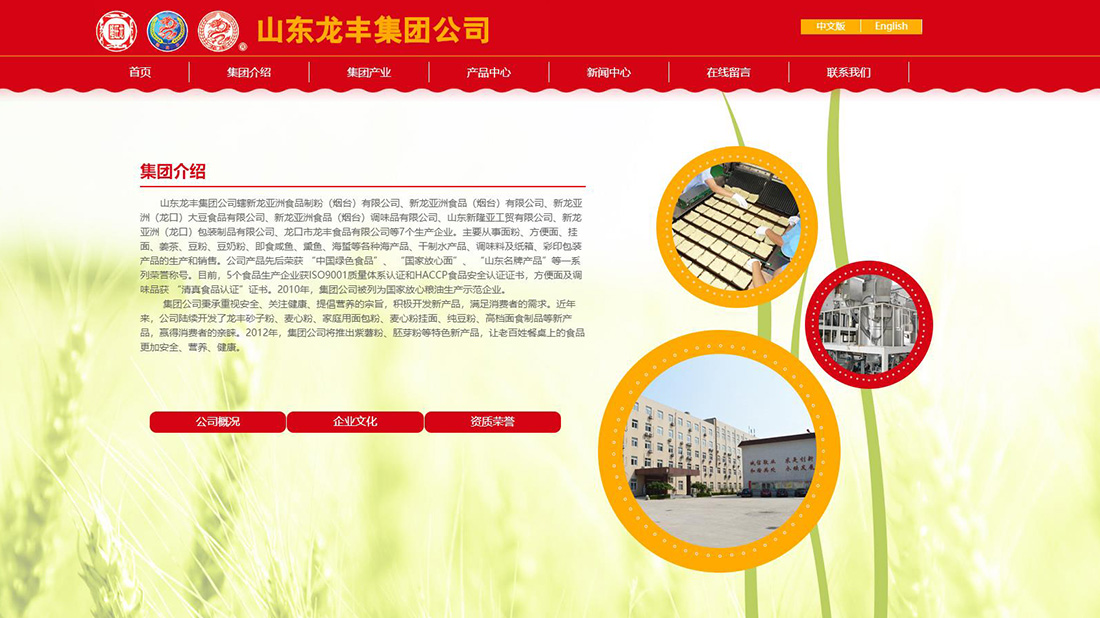 食品制造网站案例