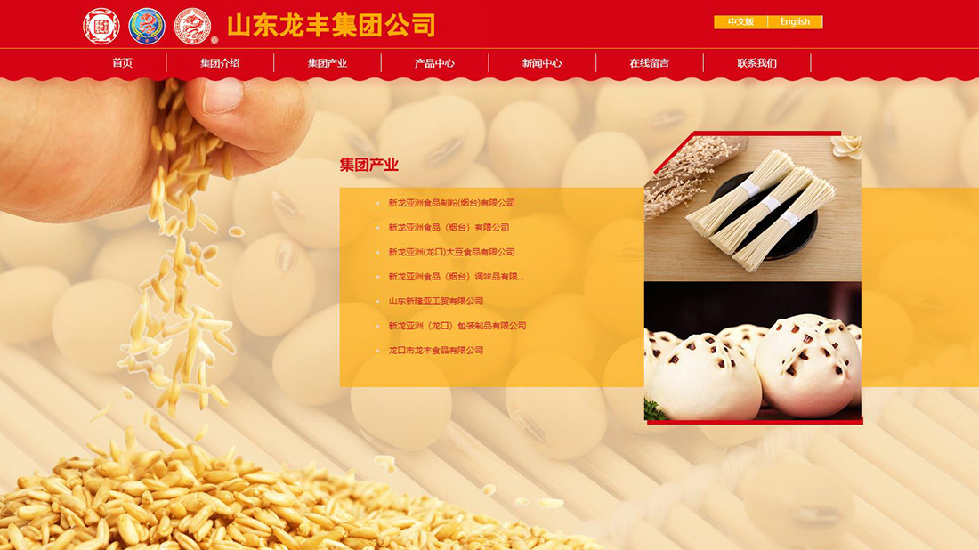 食品制造网站案例