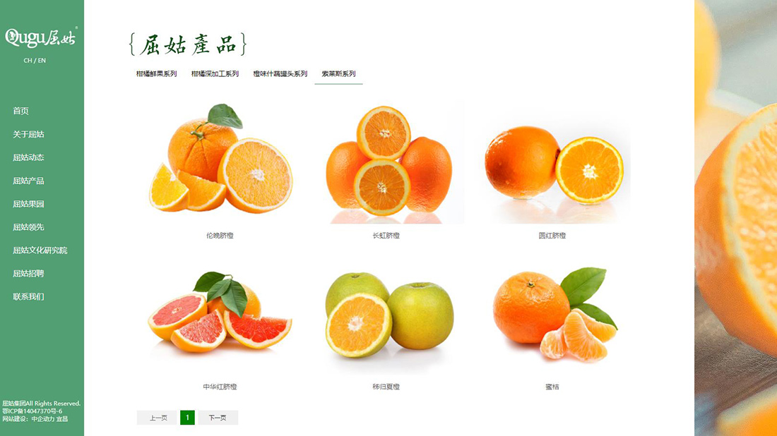 食品制造网站案例