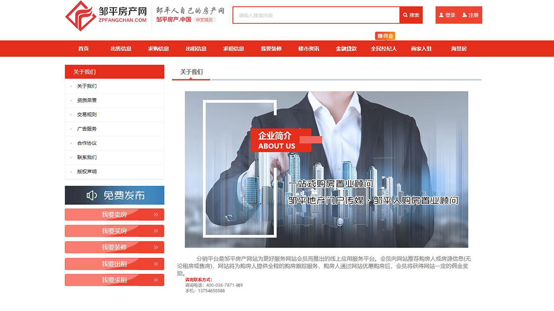 商业服务网站案例