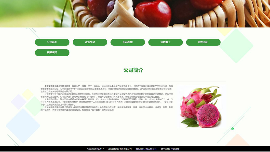 食品制造网站案例