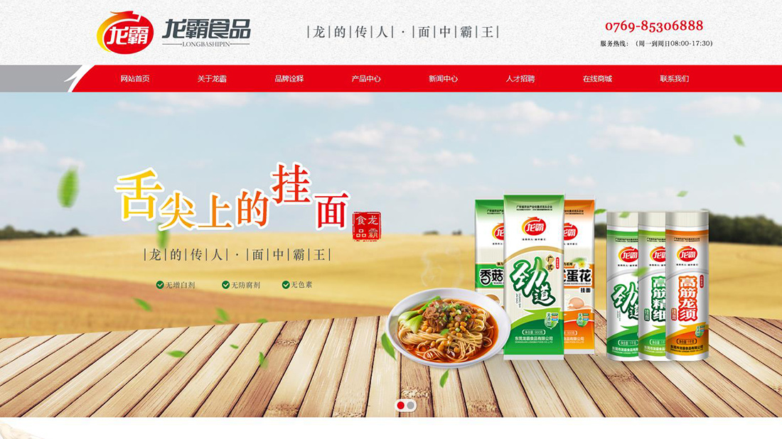 食品制造网站案例