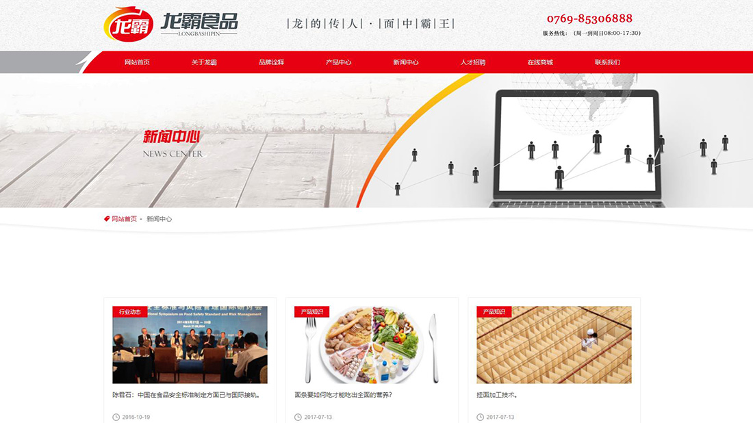 食品制造网站案例
