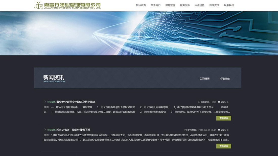 商业服务网站案例