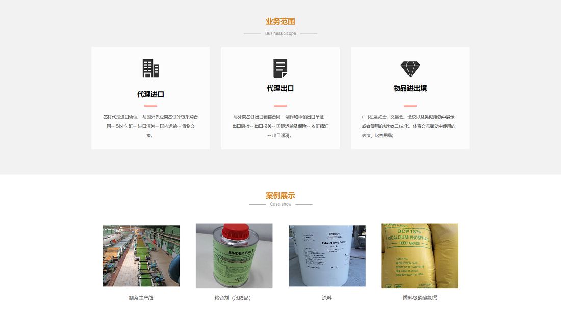 外贸进出口网站案例